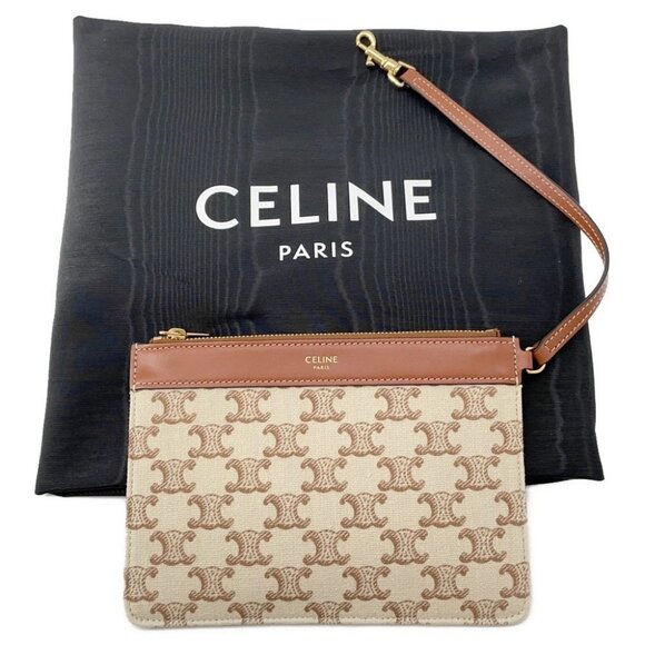 CELINE museum bag TriompheCanvas/Leather Natural/Tan 194542 - Picture 7 of 16